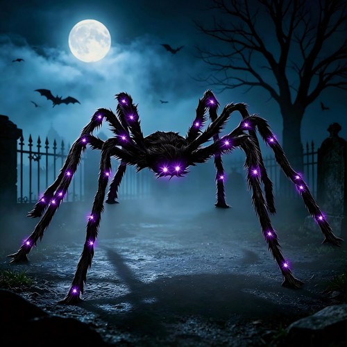 Halloween deko spinne mit led - halloween,