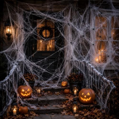 Halloween deko set spinnennetz - halloween,