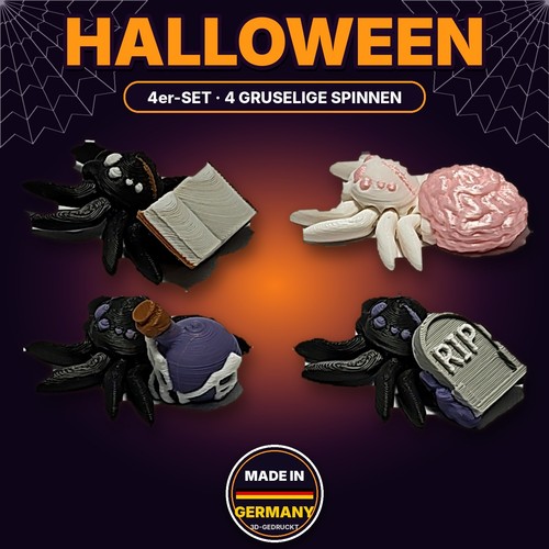 Halloween spinnen 4er set - spinnen,