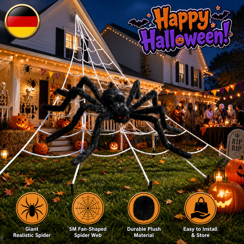 Halloween deko spinnennetz set - deko,