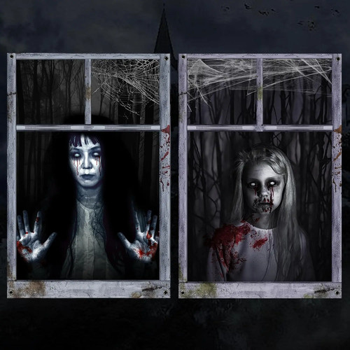 Halloween geister vorhang - 2x,